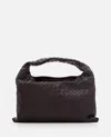 Bottega Veneta Women Hop Intecciato Leather Shoulder Bag In Brown
