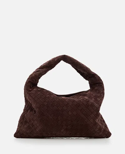 Bottega Veneta Small Hop Hobo Suede Shoulder Bag In Brown
