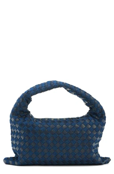 Bottega Veneta Large Leather Hop Shoulder Bag In Blue