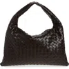 Bottega Veneta Small Hop Intrecciato Leather Hobo Bag In 2190 Fondant-m Brass