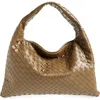 Bottega Veneta Hop Shoulder Bag Small Dark Praline In 2360 Pinecone-m Brass