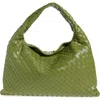 Bottega Veneta Small Hop Intrecciato Leather Hobo Bag In 2488 Matcha-gold
