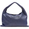 Bottega Veneta Small Hop Intrecciato Leather Hobo Bag In 4527 Duke-m Brass