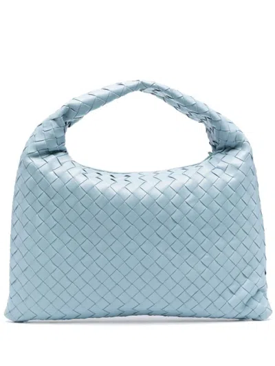 Bottega Veneta Small "hop" Leather Hand Bag In Blue