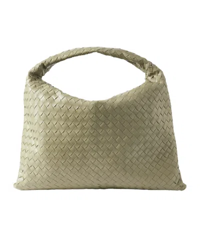 Bottega Veneta Hop Small Intrecciato Leather Tote In Green