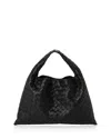 Bottega Veneta Large Leather Hop Shoulder Bag In Black