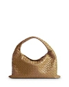 Bottega Veneta Small Hop Shoulder Bag In Dark Praline/brass