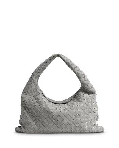 BOTTEGA VENETA SMALL HOP INTRECCIATO SUEDE SHOULDER BAG