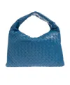 Bottega Veneta Small Hop Top Handle Bag In Intrecciato Leather In Blue