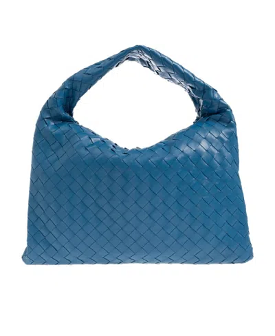 Bottega Veneta Small Hop Top Handle Bag In Intrecciato Leather In Deep Pacific