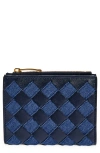 Bottega Veneta Small Bifold Denim Wallet In Indigo