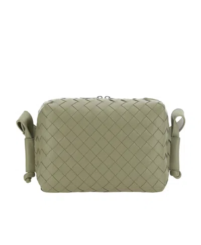 Bottega Veneta Small Intrecciato Camera Bag In Gray