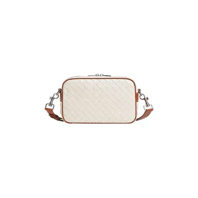 Pre-owned Bottega Veneta Small Intrecciato Camera Bag 'white/light Wood' | Men's Size Onesize