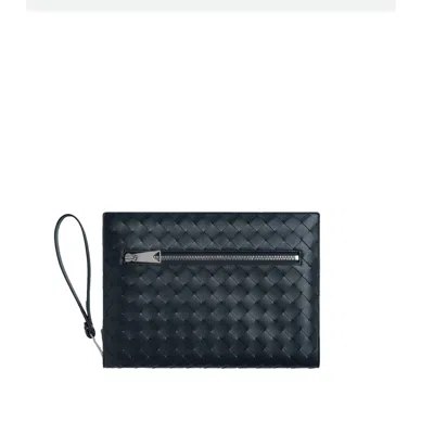 Bottega Veneta Small Intrecciato Document Case Bag In Blue
