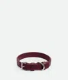 Bottega Veneta Small Intrecciato Dog Collar In Burgundy