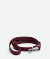 Bottega Veneta Small Intrecciato Dog Leash In Burgundy