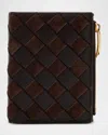 Bottega Veneta Woven Wallet Gold-tone Hardware In Brown