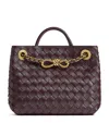 Bottega Veneta Small Intrecciato Leather Andiamo Top-handle Bag In Burgundy