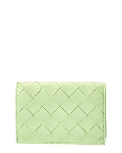 Bottega Veneta Small Intrecciato Leather Card Case In Green