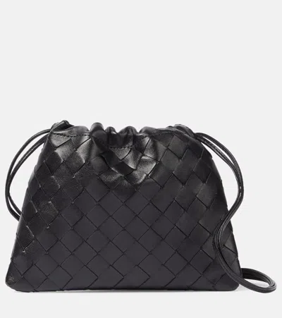 Bottega Veneta Small Intrecciato Leather Pouch In Black