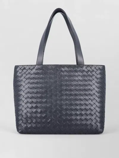 Bottega Veneta Small Intrecciato Leather Tote Bag Zip In Blue