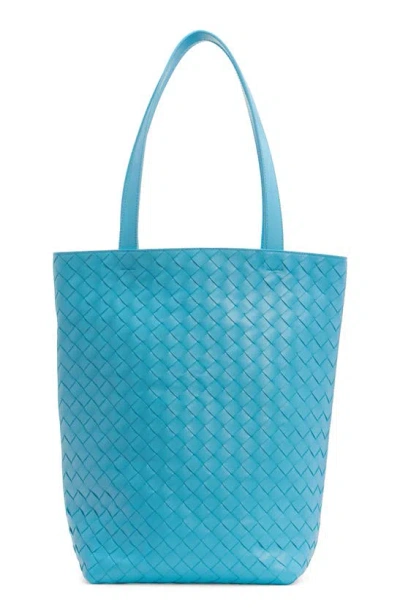 Bottega Veneta Small Intrecciato Leather Tote In Dip/ Silver