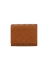 Bottega Veneta Small Intrecciato Leather Wallet In Brown