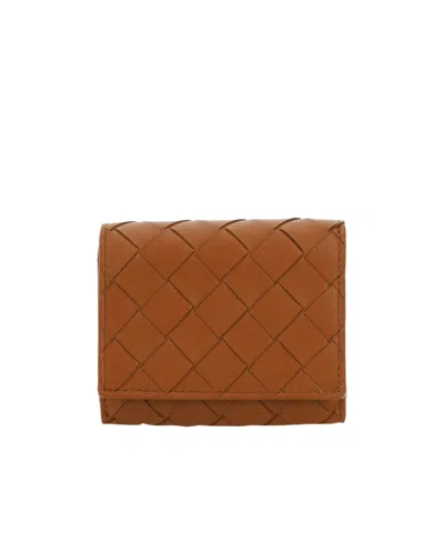 Bottega Veneta Small Intrecciato Leather Wallet In Brown