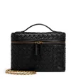 Bottega Veneta Small Intrecciato Piccolo Leather Soft Vanity Case In Black