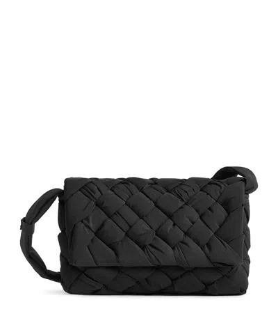 Bottega Veneta Small Rumple Messenger Crossbody Bag In Black