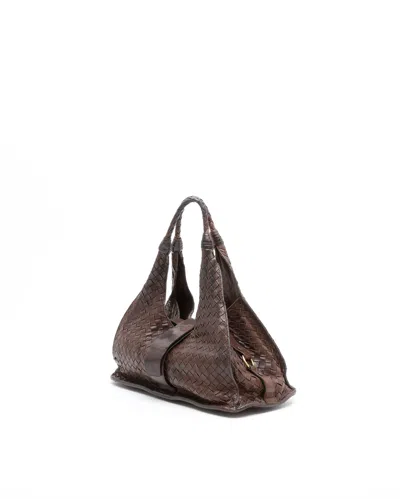 Bottega Veneta Small Intrecciato Woven Bag In Brown