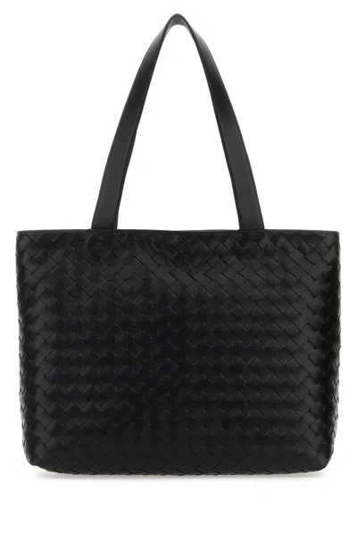 Bottega Veneta Small Intrecciato Zipped Tote Bag In Black