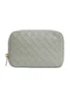 Bottega Veneta Small Intrecciato Zipper Handbag In Gray
