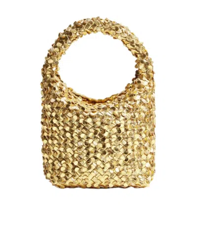 Bottega Veneta Small Intreccio Laminated Bucket Bag In Yellow