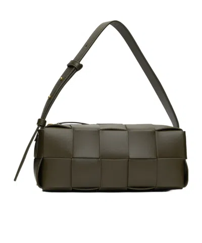 Bottega Veneta Small Intreccio Shoulder Bag In Green