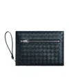 Bottega Veneta Small Intreciato Clutch In Black
