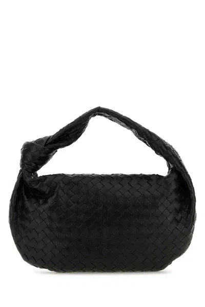 Bottega Veneta Jodie Intrecciato Leather Top Handle Bag In Black