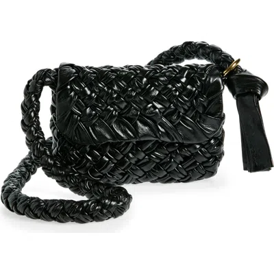 Bottega Veneta Small Kalimero Città Crossbody Bag In 1019 Black-m Brass
