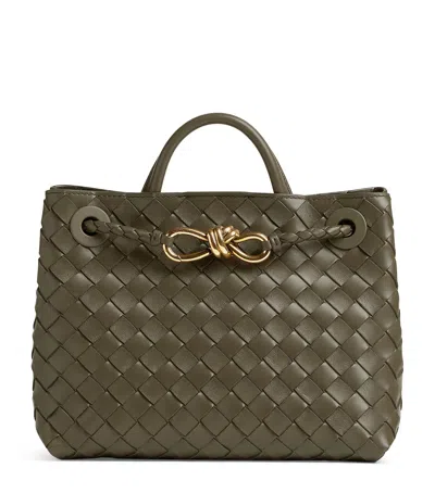 Bottega Veneta Andiamo Medium Intrecciato Leather Tote In Green
