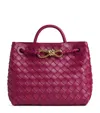 Bottega Veneta Small Lambskin Andiamo Shoulder Bag In Pink
