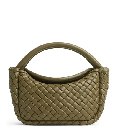 Bottega Veneta Small Lambskin Cobble Top-handle Bag In Algae