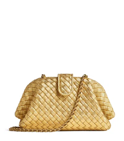 Bottega Veneta Small Lambskin Lauren 1980 Clutch Bag In Gold