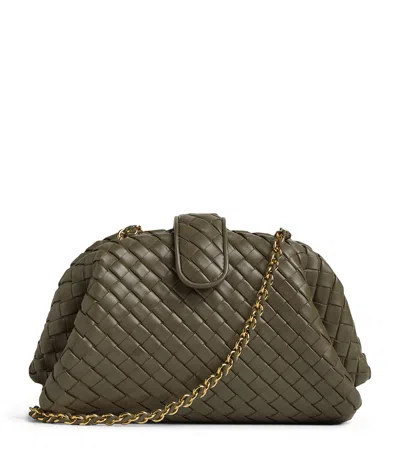 Bottega Veneta Small Lambskin Lauren 1980 Clutch Bag In Green