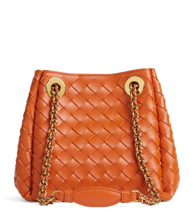 Bottega Veneta Small Parachute Leather Shoulder Bag In Orange