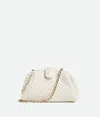 Bottega Veneta Lauren 1980 Mini Clutch Bag With Chain Strap In Chalk
