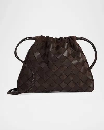 Bottega Veneta Small Leather & Suede Pouch Bag In Brown