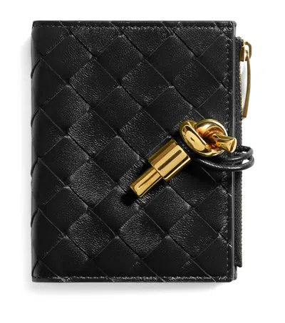 Bottega Veneta Small Leather Andiamo Bifold Wallet In Black