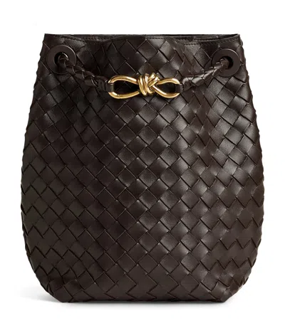 Bottega Veneta Small Leather Andiamo Bucket Bag In Brown