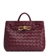 Bottega Veneta Small Leather Andiamo Top-handle Bag In Gray