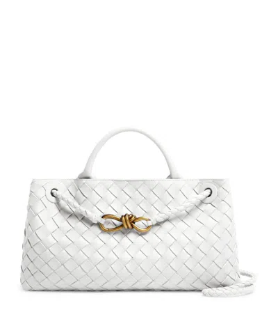 Bottega Veneta Small Leather Andiamo Top-handle Bag In White